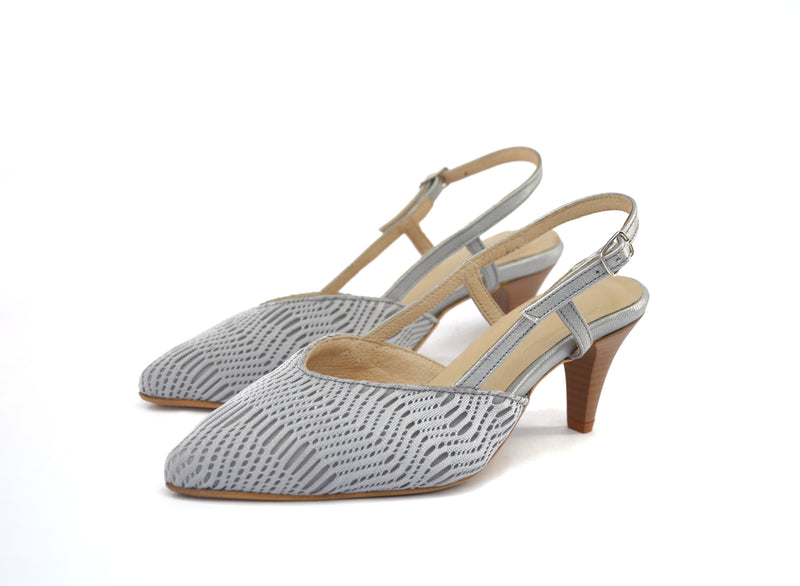 #13 Gray 3D mesh heels